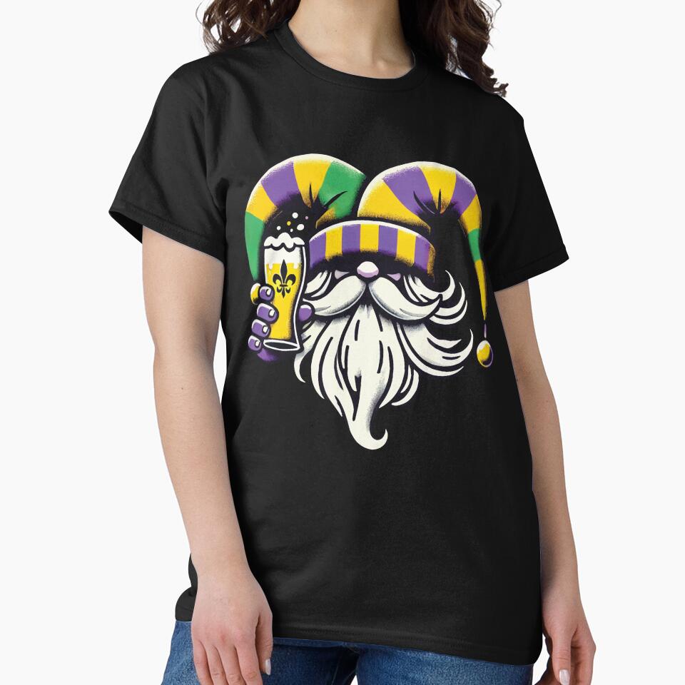 Mardi Gras Gnome Cheers with Beer by LuminOrb