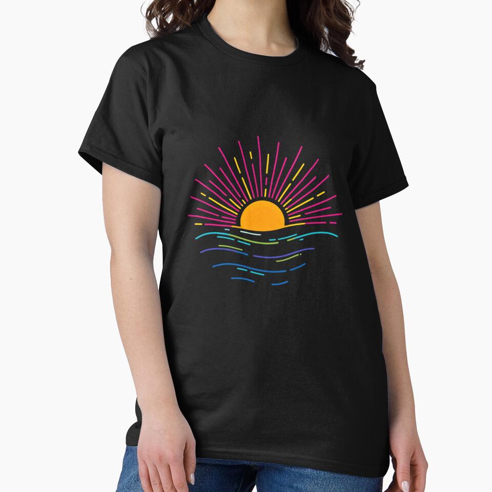 Vibrant Retro Sun and Sea by HBDStudio