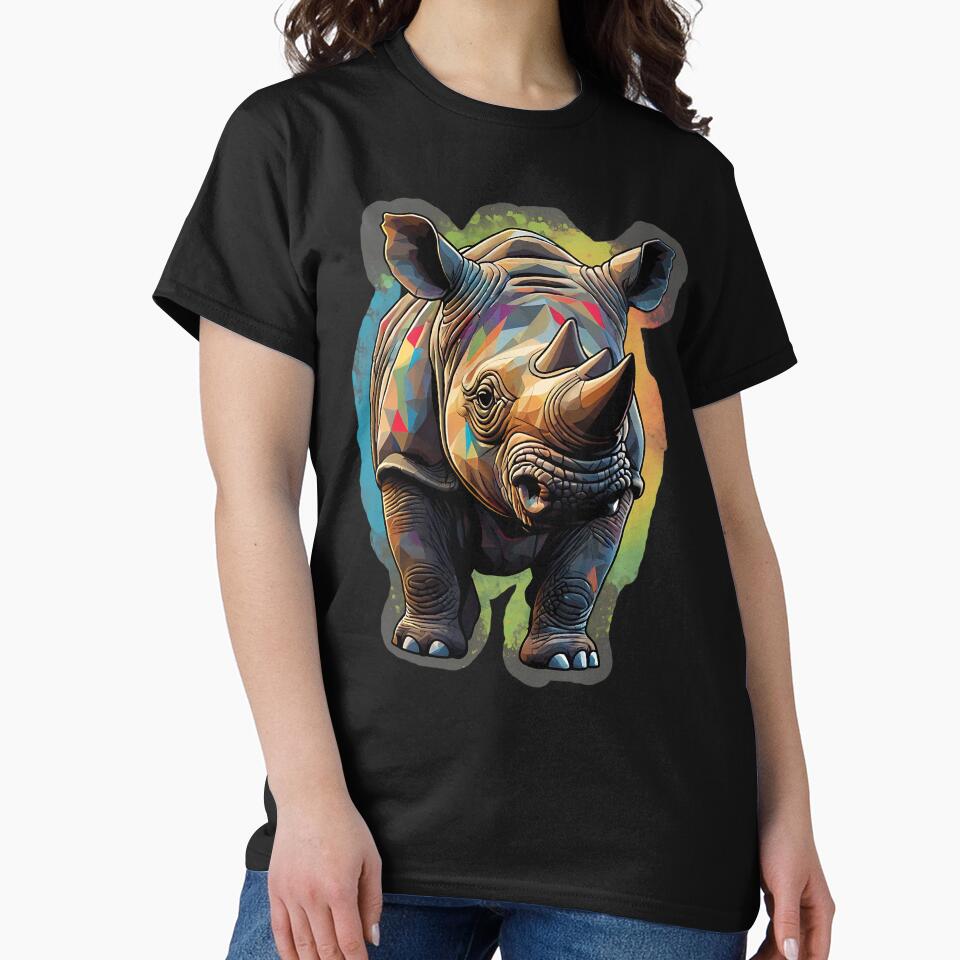 GEOMETRIC RHINO colourful protect our wildlife design by Jt41