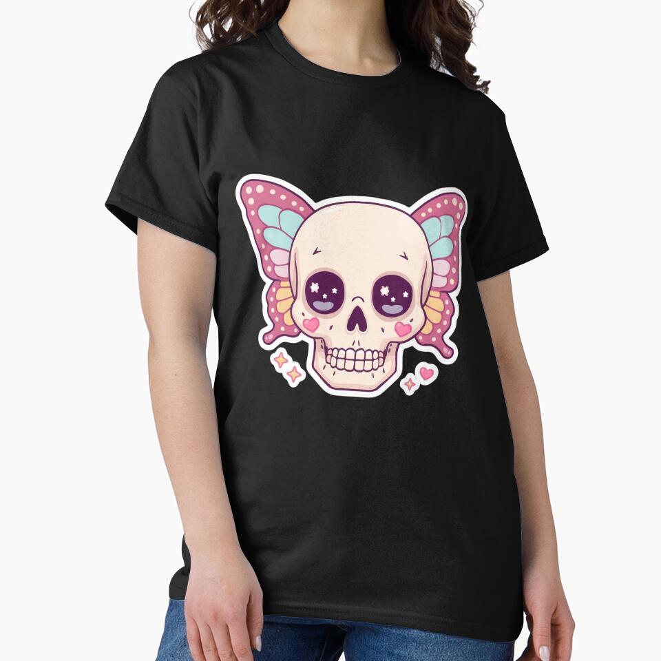 Kawaii Butterfly Skull – Cute Pastel Goth Spooky Aesthetic Design by LintonGriffin