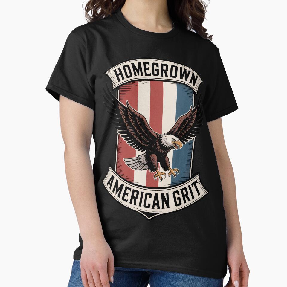 Homegrown American Grit Vintage Eagle Crest Shield by OldGloryForge