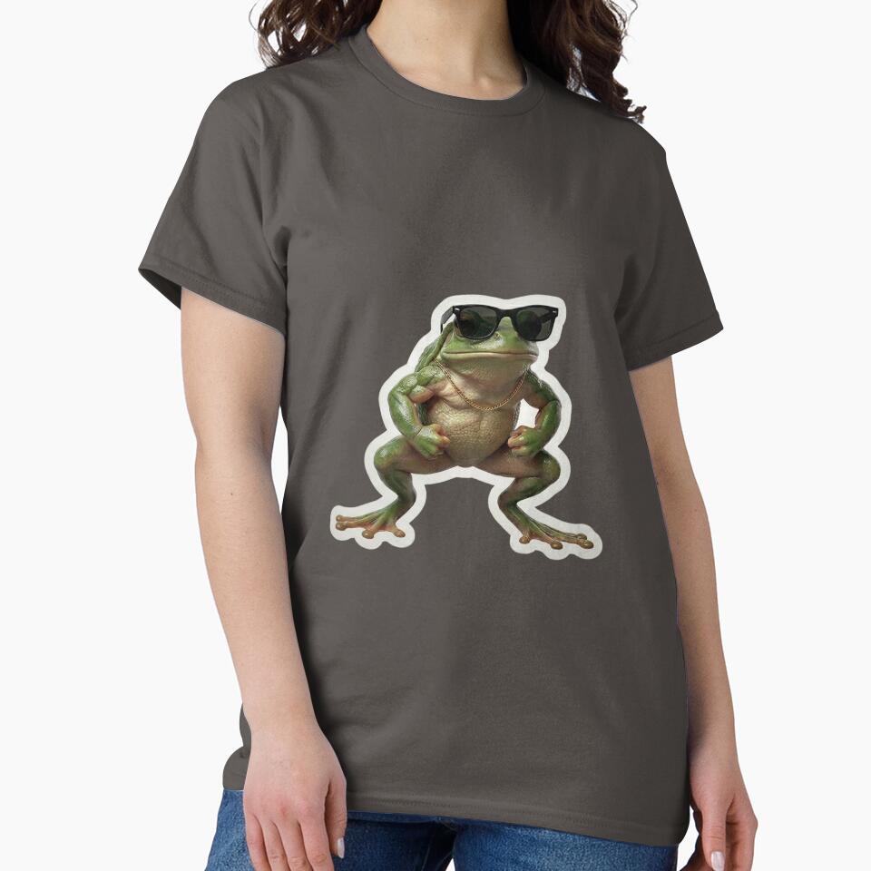 Buff Muscular Frog with Sunglasses & Gold Chain - Gym Meme by Arts Paradise