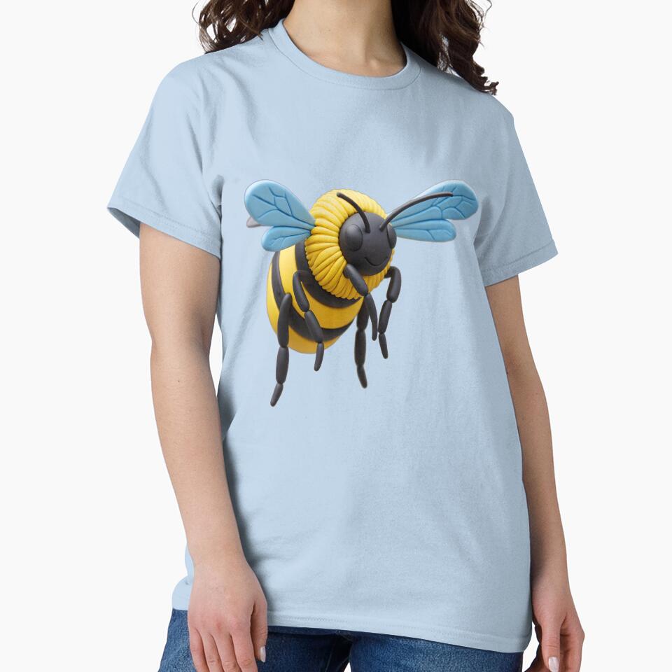 Happy bee in flight colorful cartoon bee design by SmashingDeals