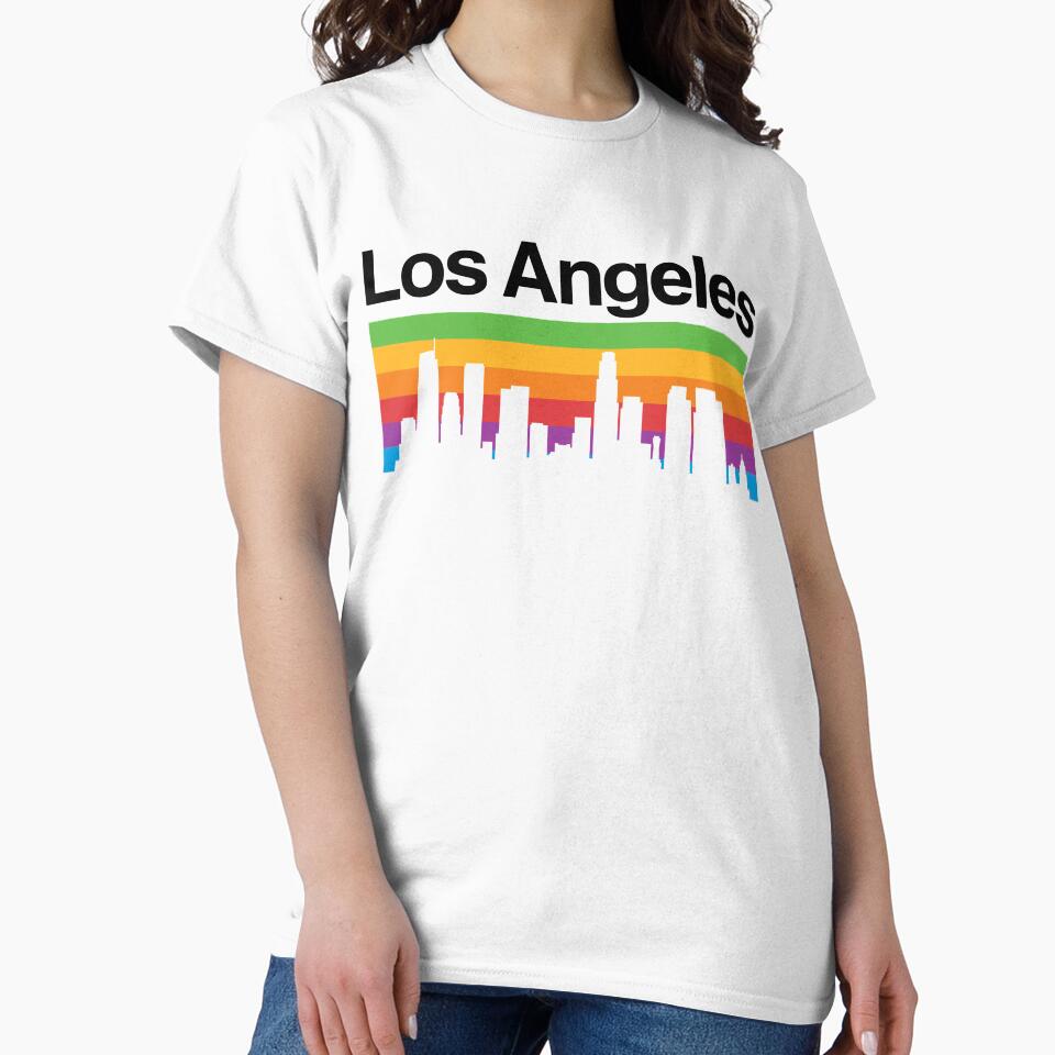 Los Angeles Skyline, Color Gradient - White by DionBlaster