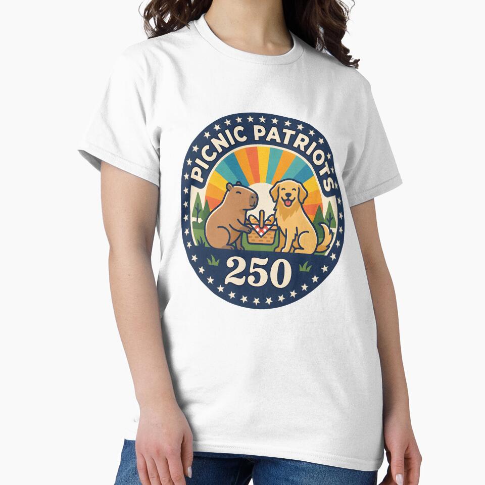 Picnic Patriots USA 250 Capybara Dog Retro by laughingshirts
