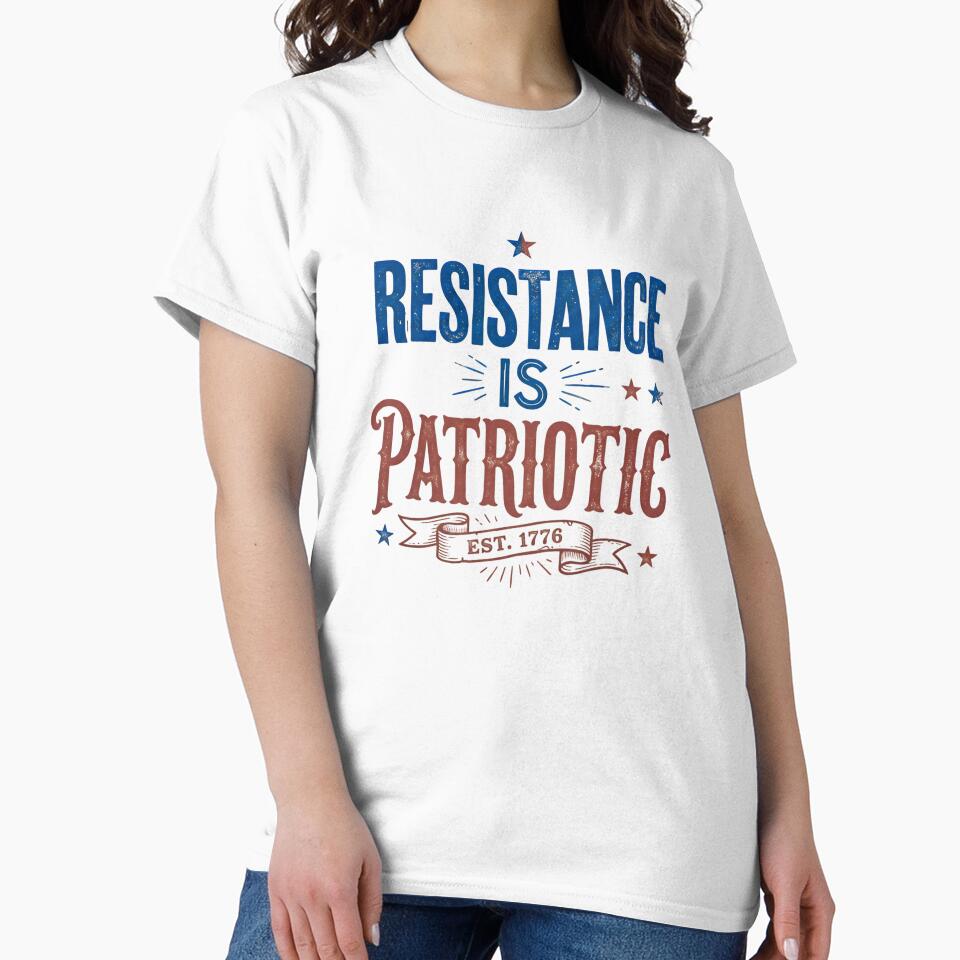Resistance Is Patriotic – Vintage Americana Typography Design by frolicandlarks