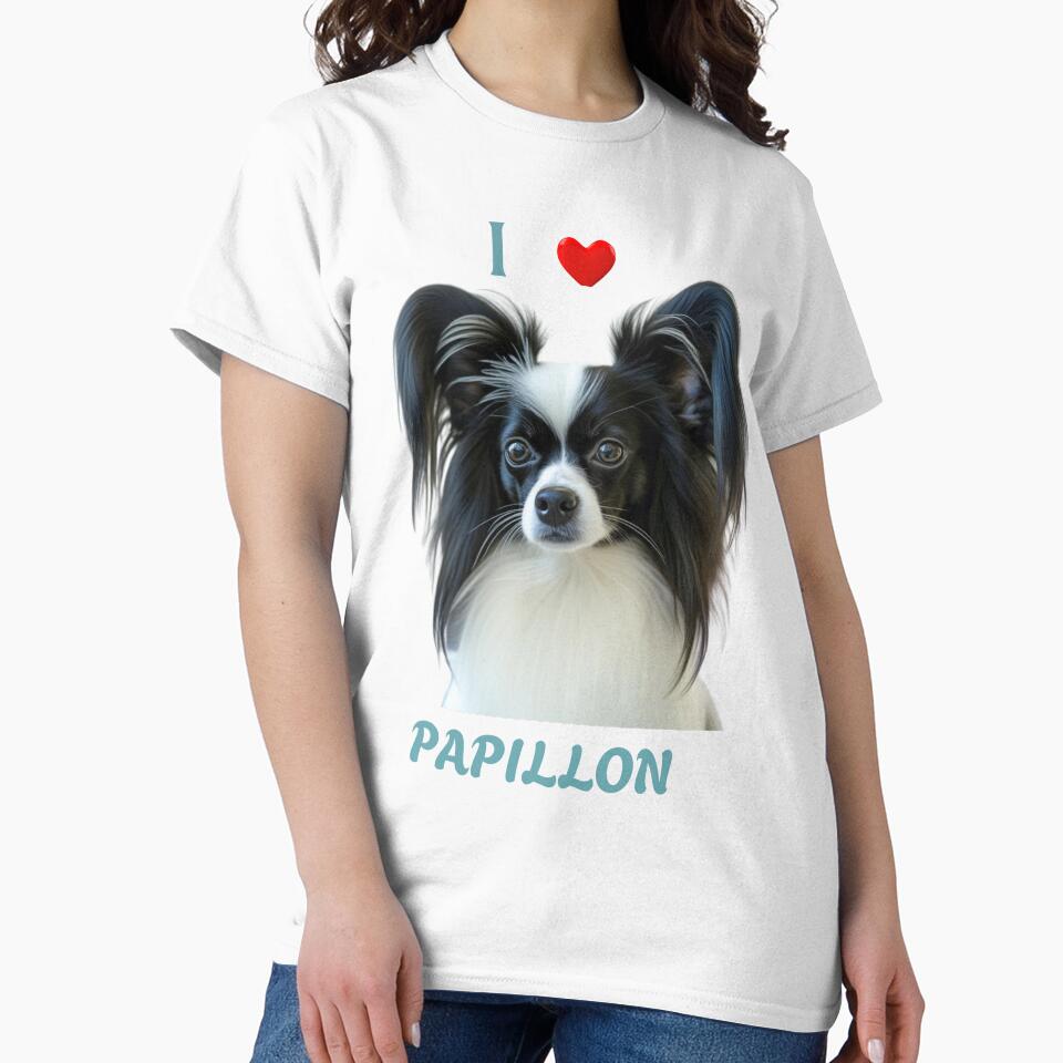 I Love Papillon dog, Dog Lover, Gift for Dog Lovers by YourCozyPattern