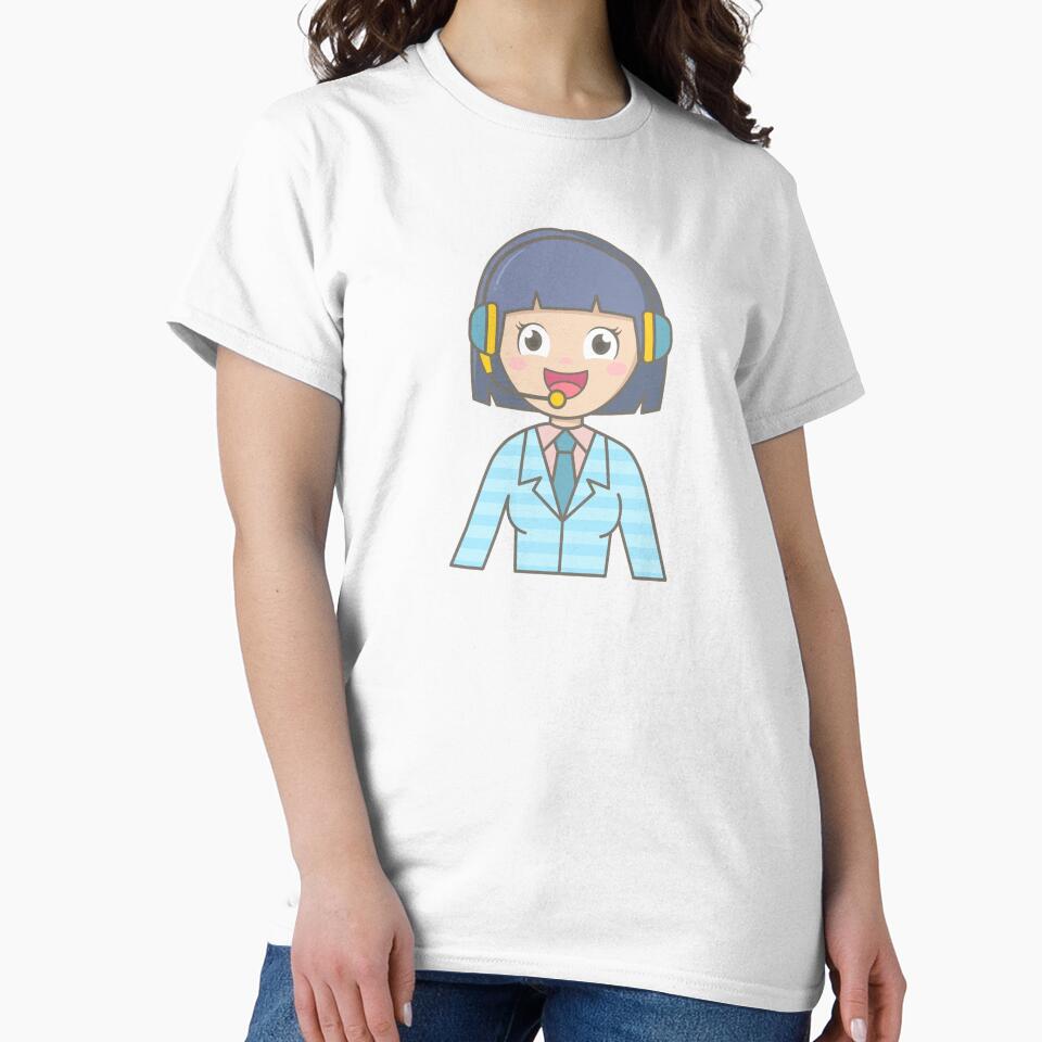 kid hand drawn cute office woman secretary customer service cartoon style illustration by nuchz