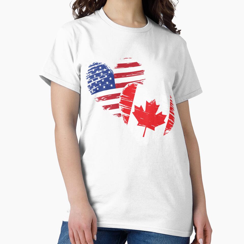 Canadian USA Hearts Canada by bestshirtdesign