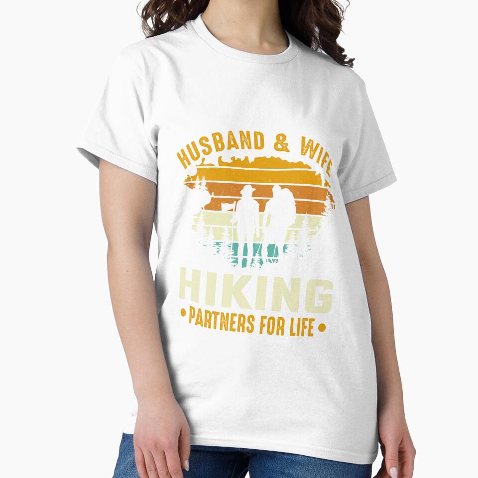 Husband and wife hiking partners for life Sweet Retro Vintage by Nepaz-Designs