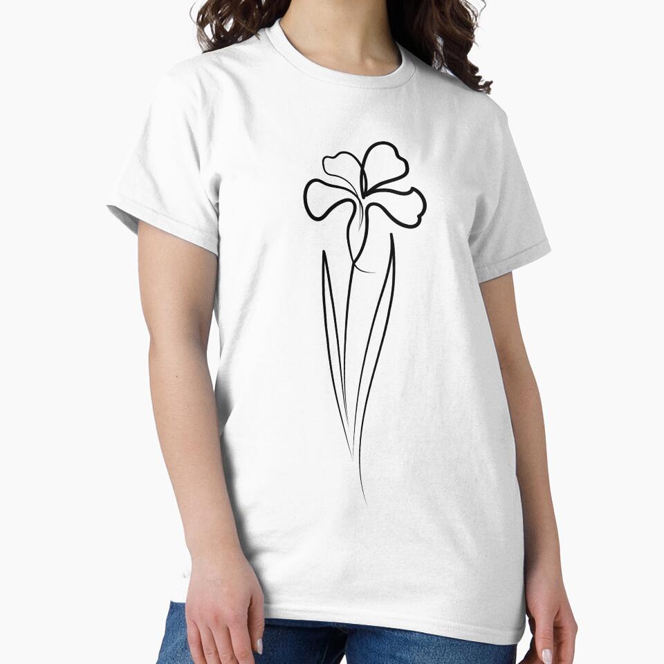 Iris Flower Minimal art | One Line Drawing | One Line Art by One-Line-Artist