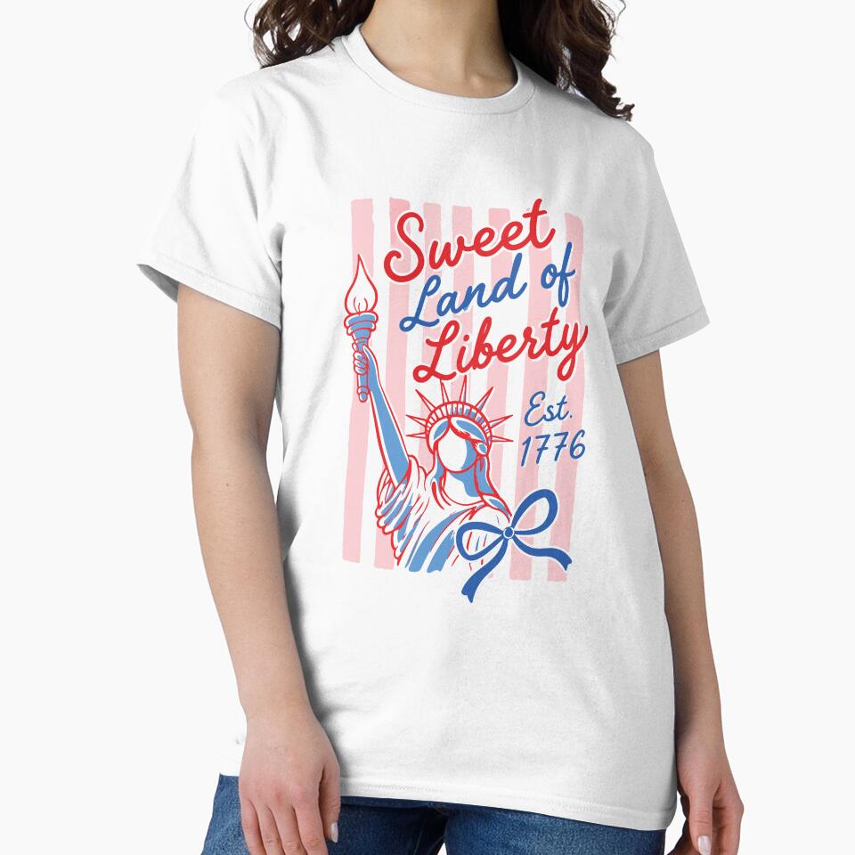 Sweet Land of Liberty Retro Patriotic 4th of July Vintage USA American Flag Stripes by kiralynstration