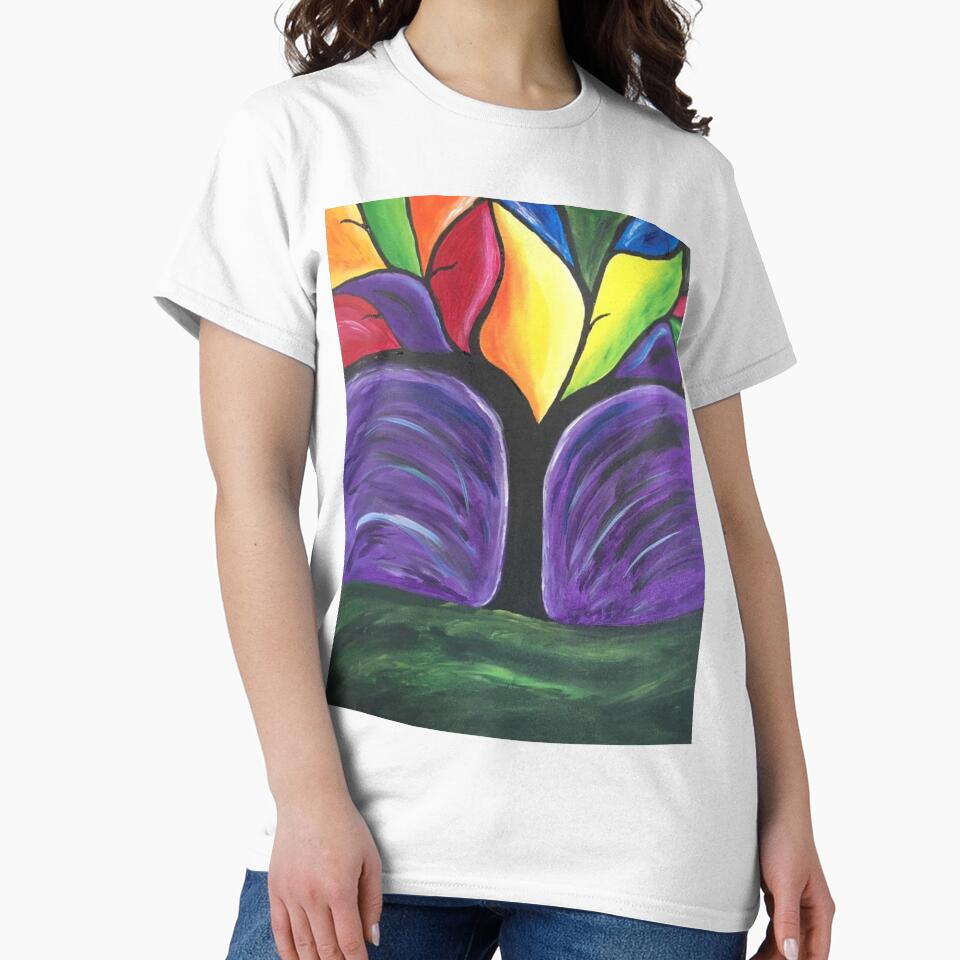 Colorful Tree with Green, Purple, Yellow, Blue, Red, Orange Leaves by SiriusArtWorks
