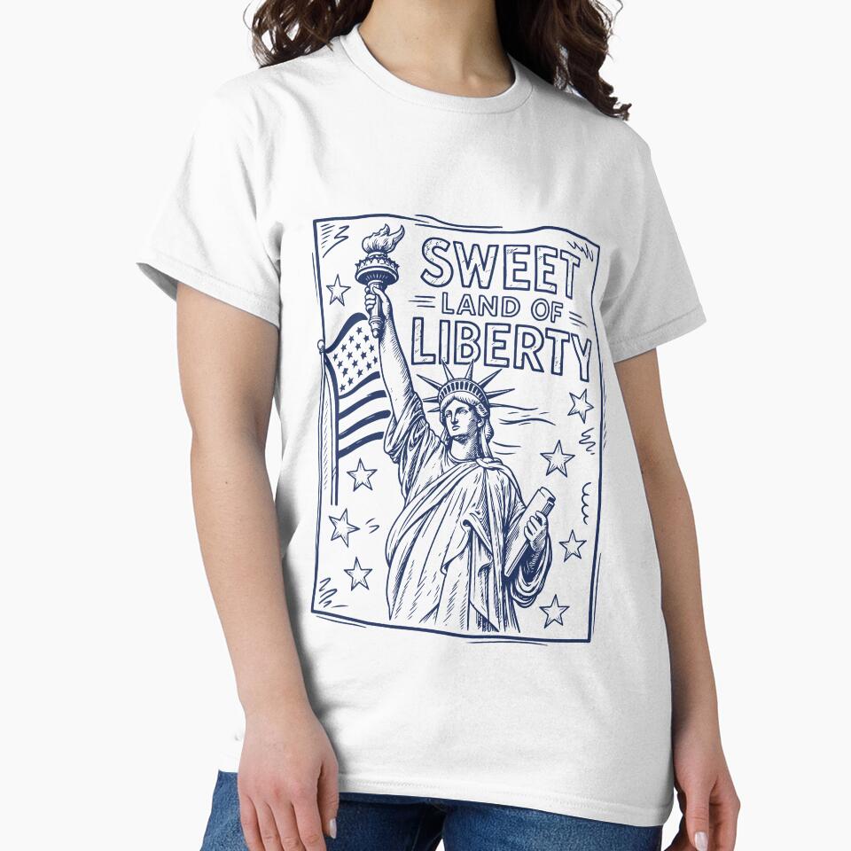 Sweet Land Of Liberty Retro Patriotic USA Flag Vintage 4th Of July Graphic by kiralynstration