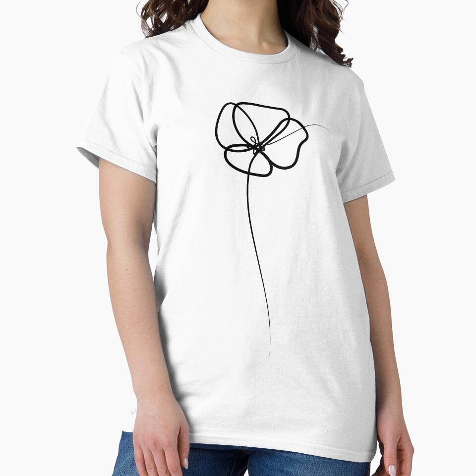 Poppy Flower Minimal art | One Line Drawing | One Line Art by One-Line-Artist