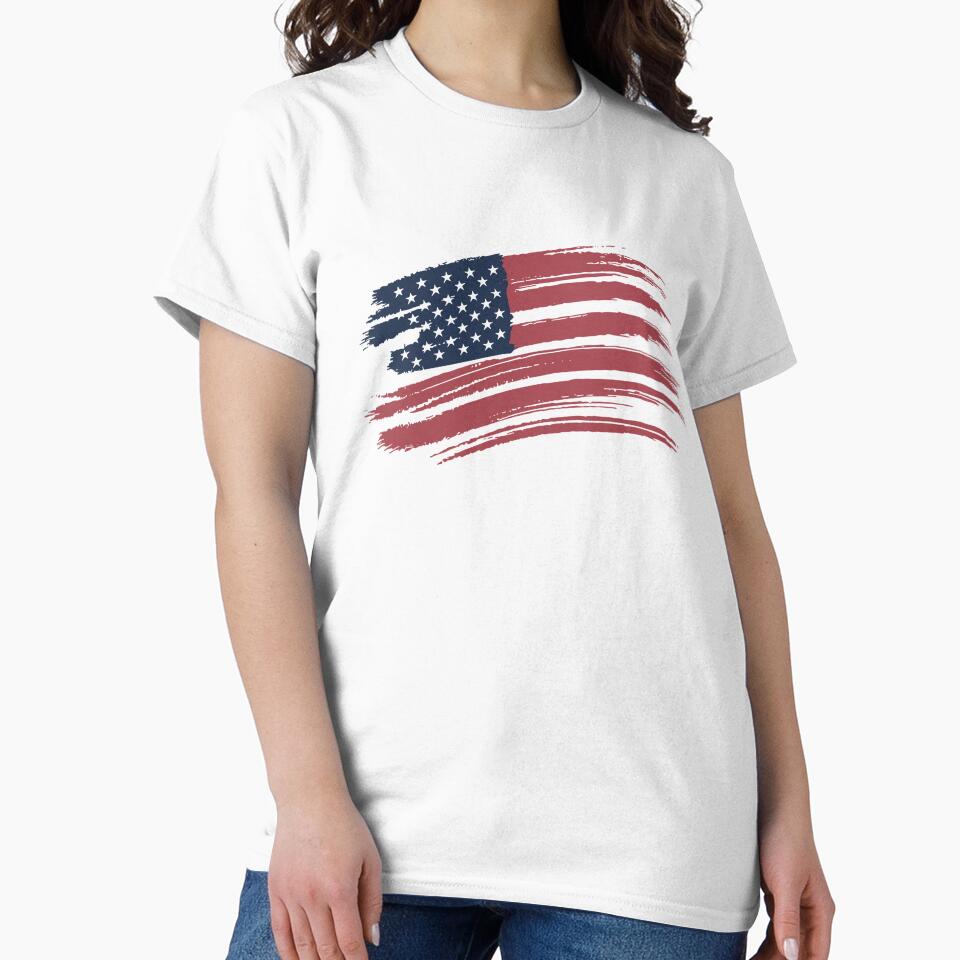 Distressed American Flag Brushstroke Vintage Art by cabana.space