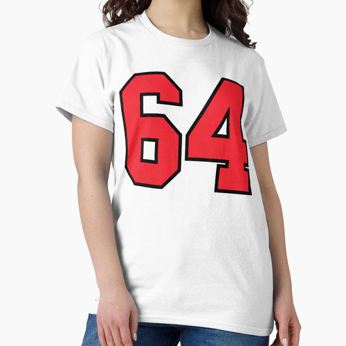 64 Sports Jersey Sixty Four Red Number Black by infrontofyou