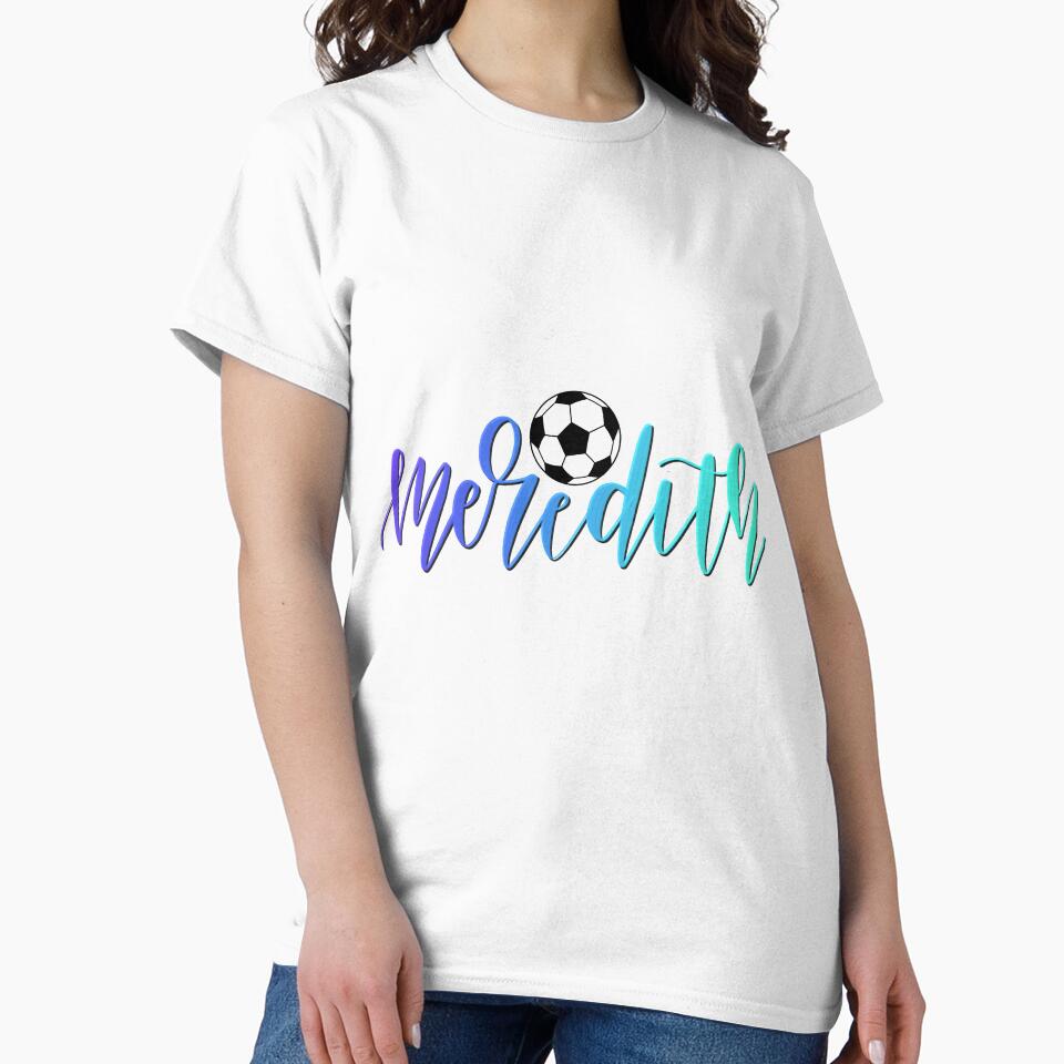 Meredith in Calligraphy With Soccer Ball by You2CartoonShop