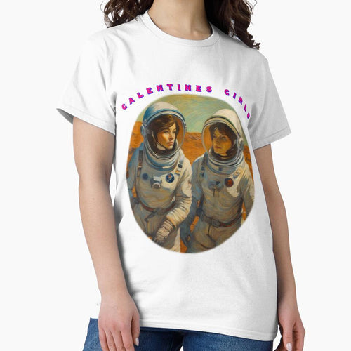 2 Super Cool Spacewomen galentines girls thinking of galentines day gifts and exchanging galentines days wishes by sailorsam1805