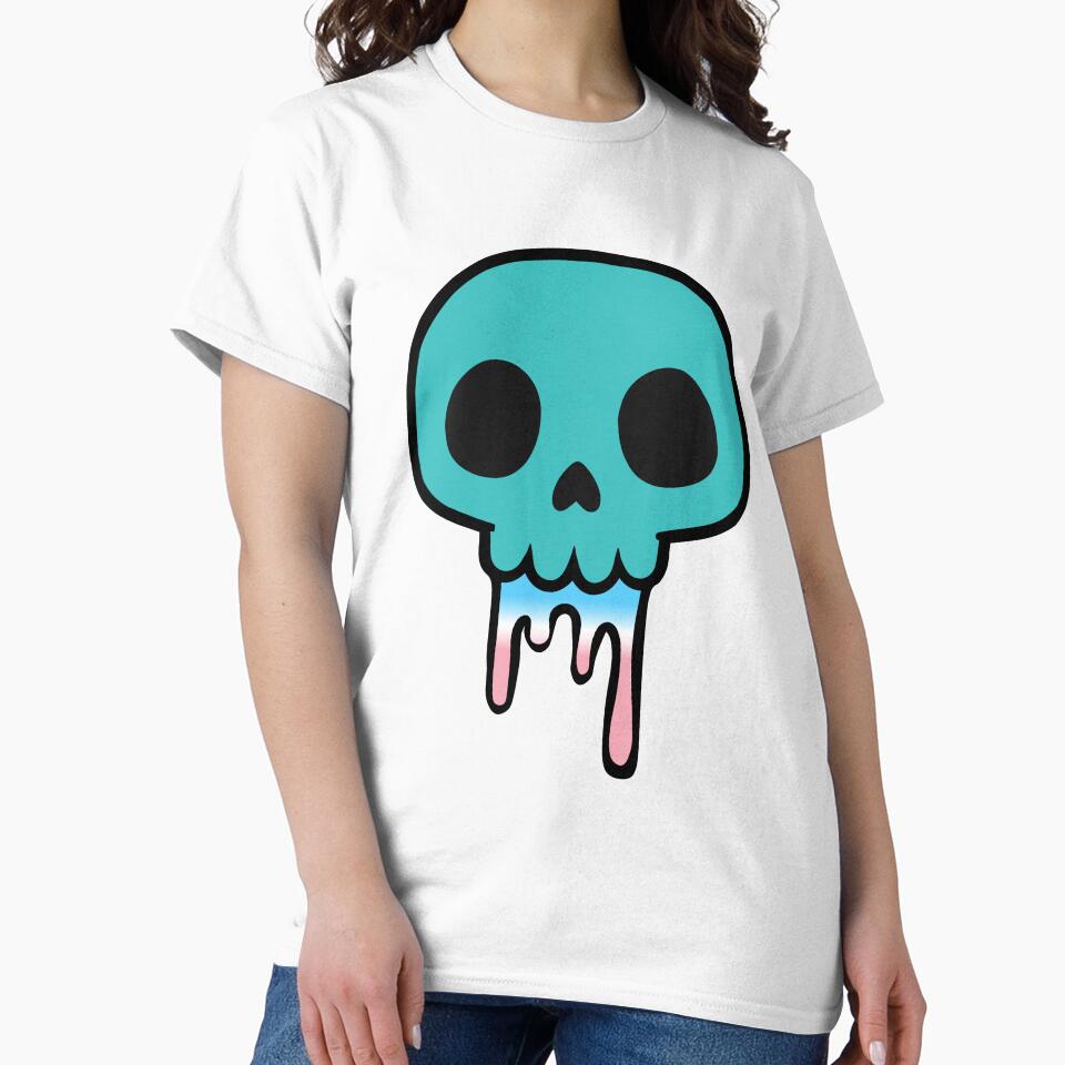 Dripping Skull – Trans Pride Flag Cute Dark Aesthetic Design by Cannaxes Studio
