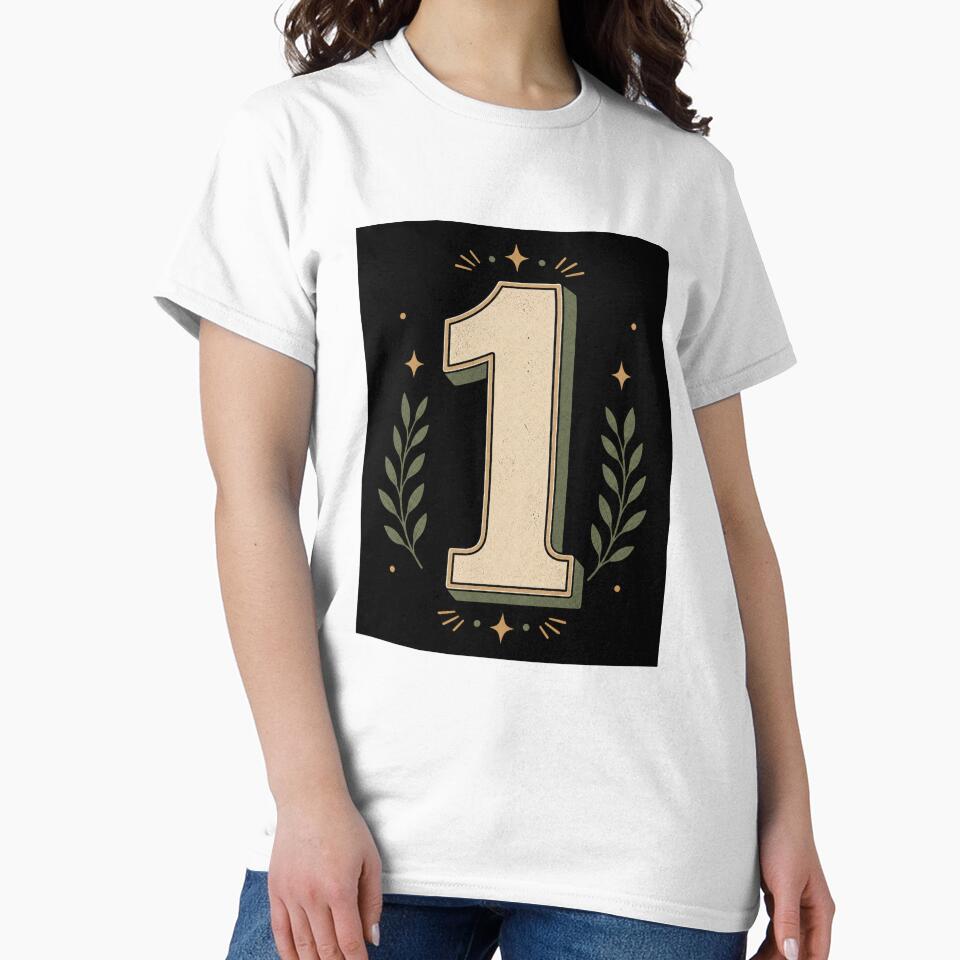 Retro Number One Minimalist Graphic Design by Kupeliemre