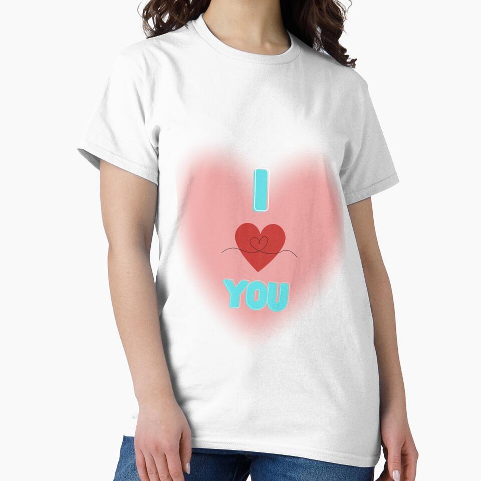 I Love You Heart Typography | Cute Romantic Valentine's Day Design by Shehzadi Sana