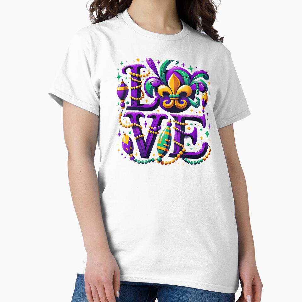 Mardi Gras Love: Festive Mask and Beads Typography by MAPDDesigns