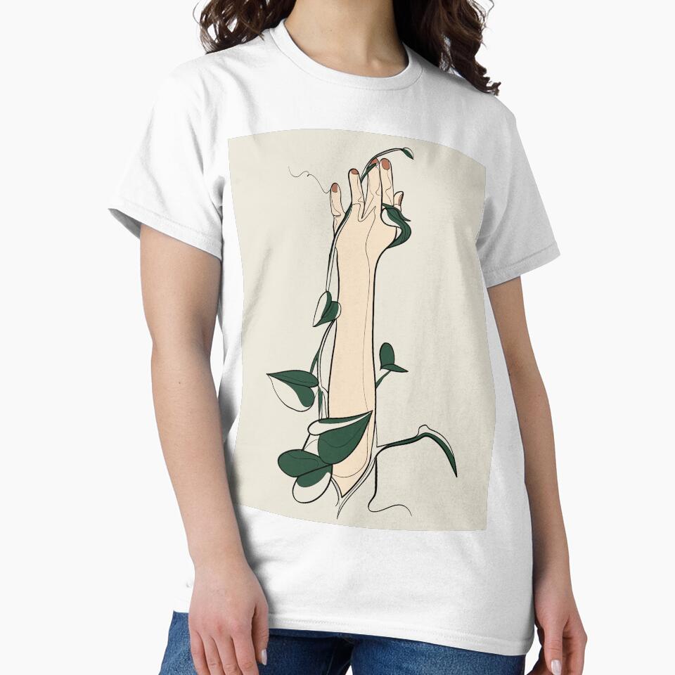 Plant Lady White Hand Illustration by ebzil studio