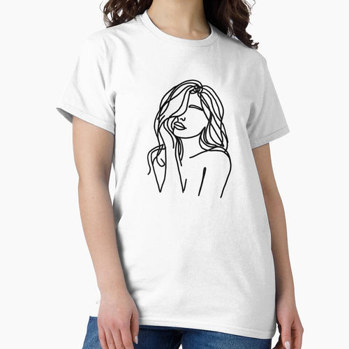 Abstract Girl Thinking Line Art by irissletters
