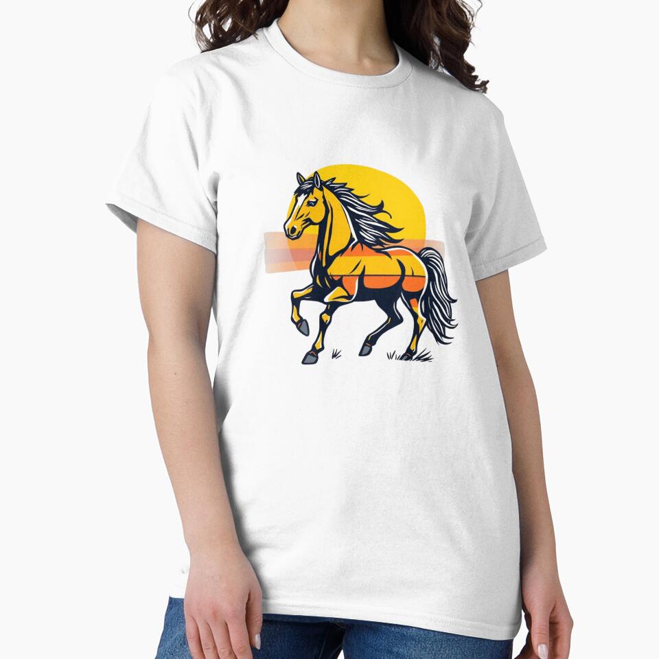 Urban Graffiti Sunset Horse Design by AuraMotivate