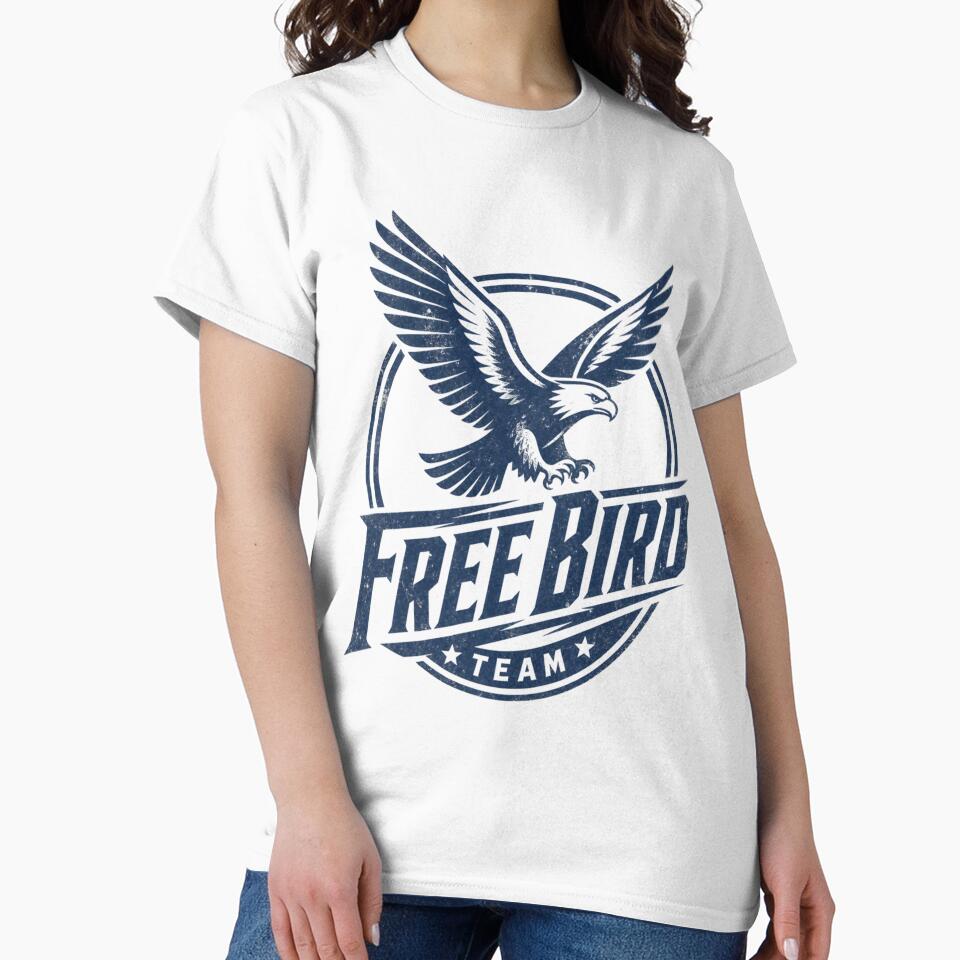 Free Bird Team – Vintage One Color Sports Logo Design by Jandedan
