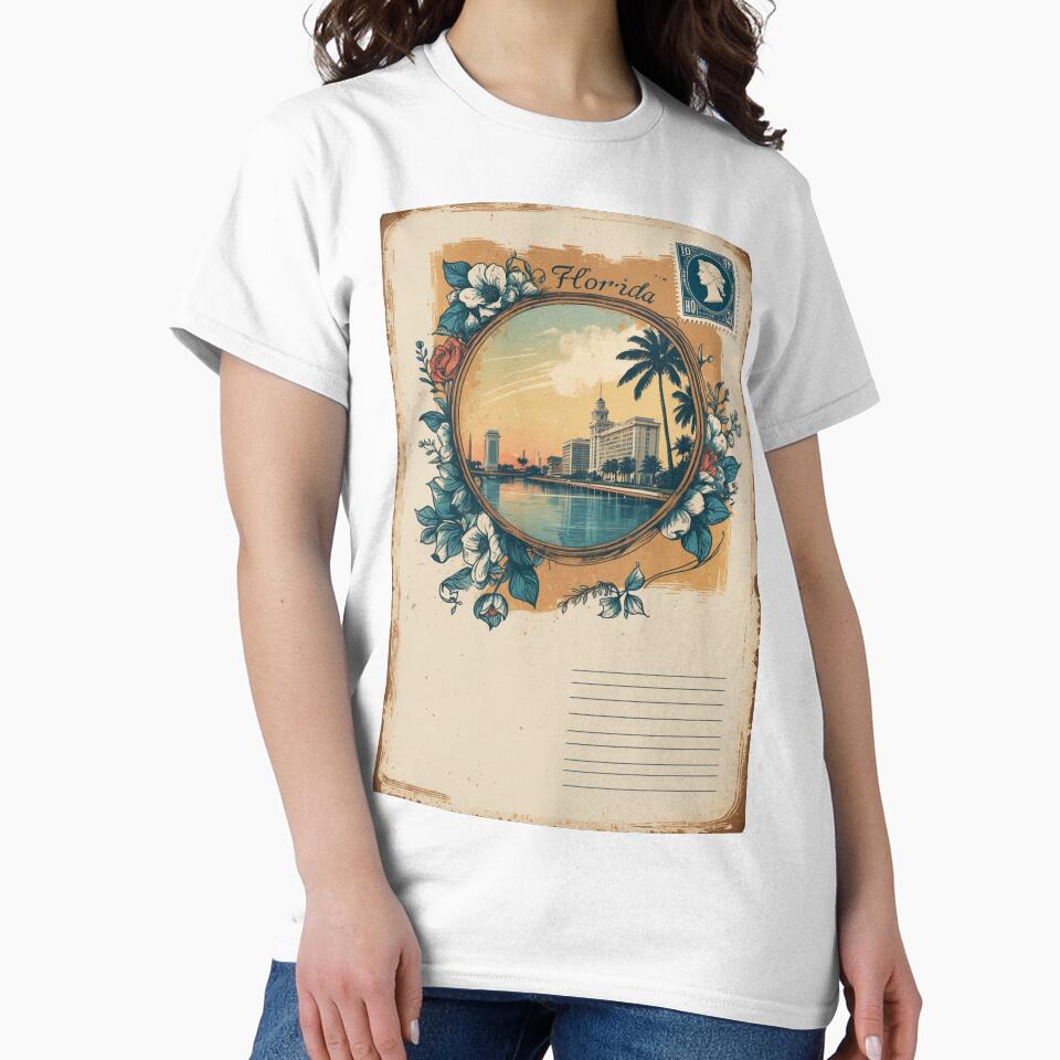 Florida USA Vintage Travel Retro Postcard Design by TravelPostcardGems