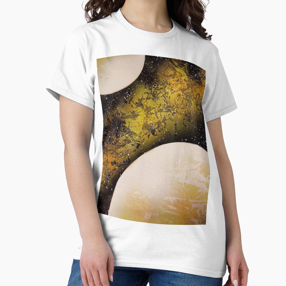 Spray paint art yellow planets by WoodRocksArt