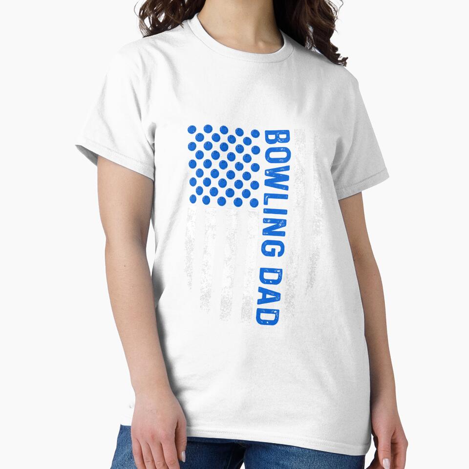 Proud Bowling Dad Retro Usa Flag by SkyCloudBlue