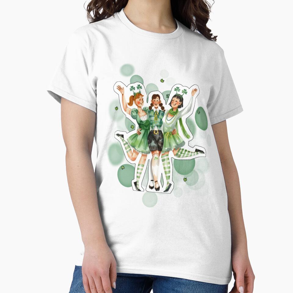 Irish Women in Traditional Dress with Shamrocks St Patricks Design by iamKRUK