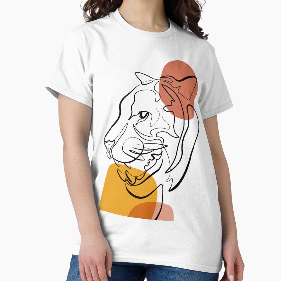 Simple continuous line tiger by Momixzaaa