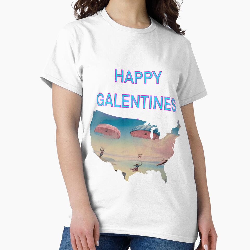 The very, very cute Parachuting Happy Galentines card, perfect gift idea for Galentines day by sailorsam1805