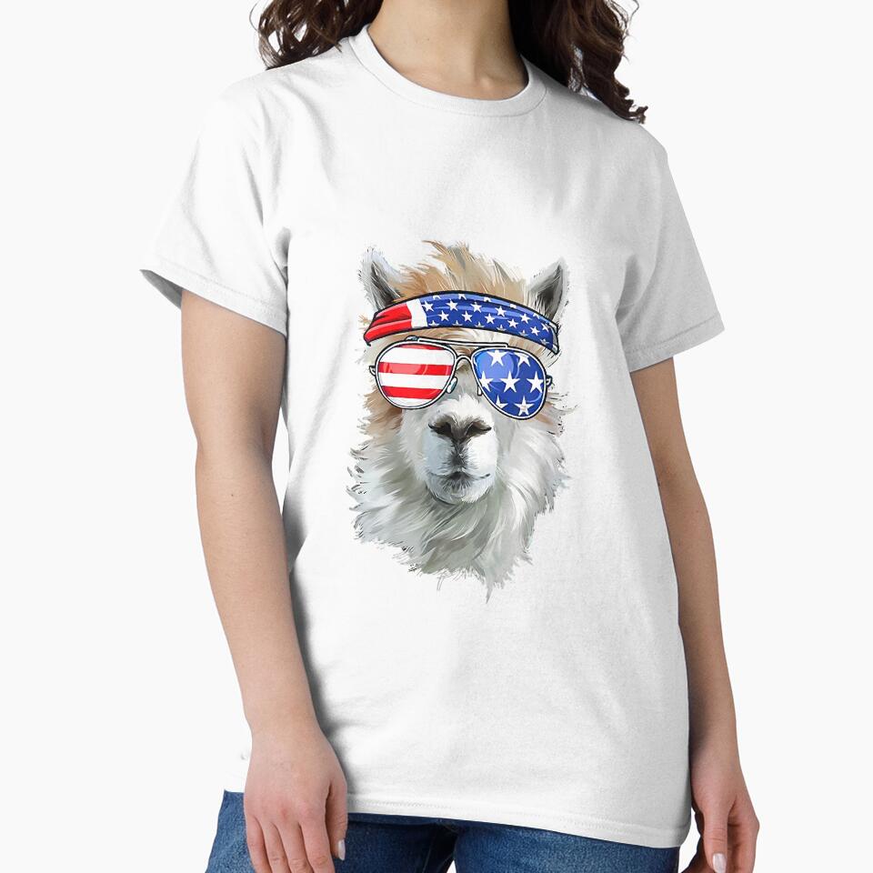 Usa Patriotic Llama Cute Animal Lovers by YesterDayCheck
