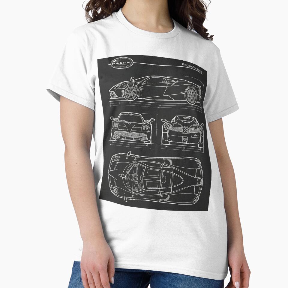 Pagani Huayra Blueprint Luxury Italian Hypercar Outline by Motorline44