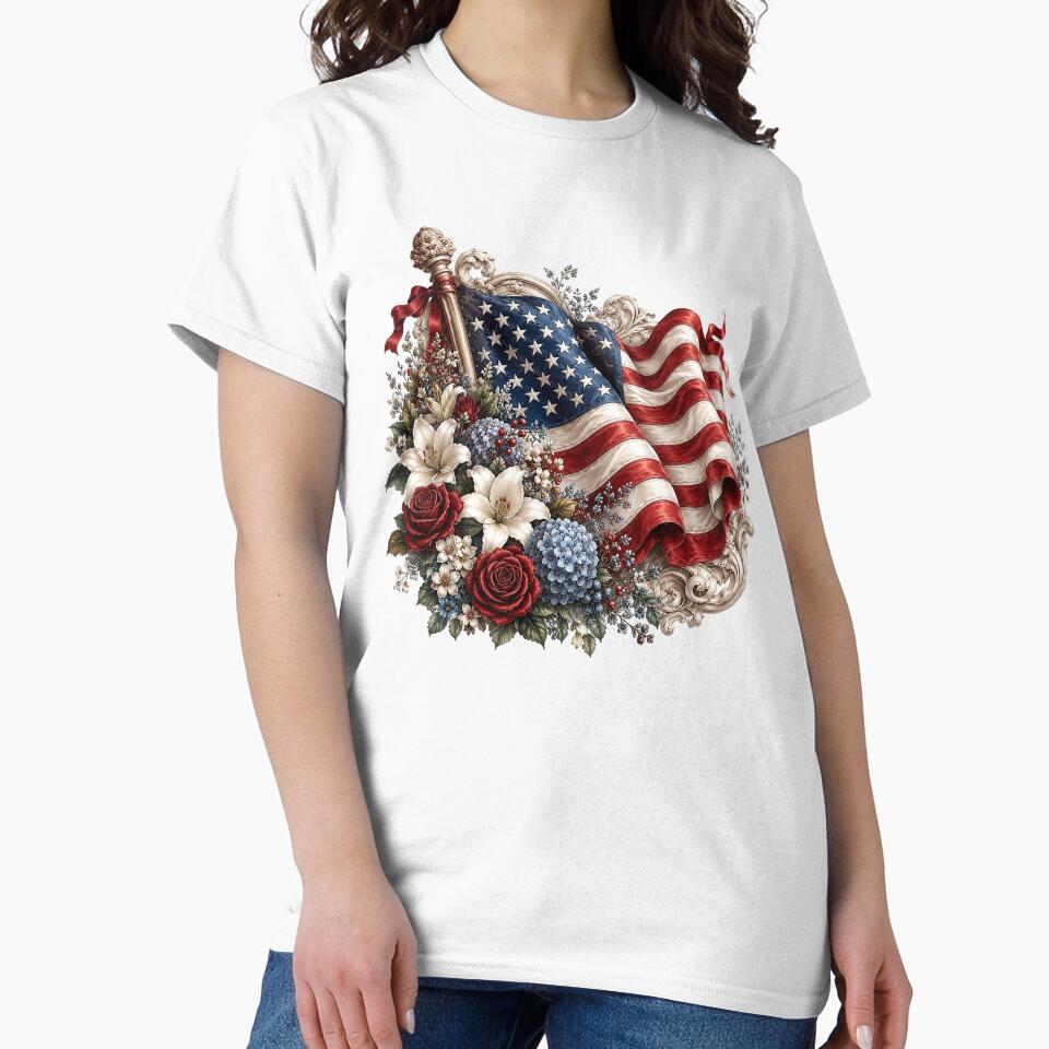 Patriotic Floral American Flag by PetalGarden