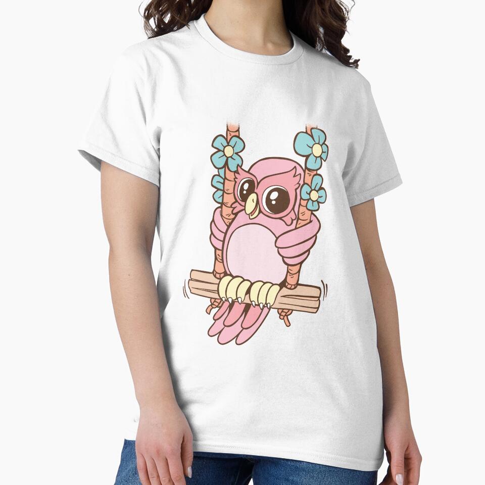 Pink Owl Swinging by aliisik