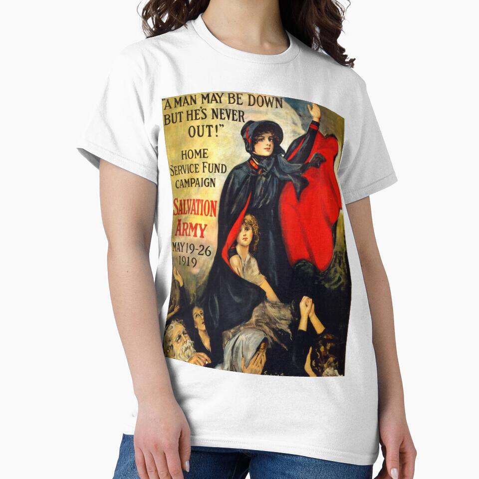 Vintage 1919 Salvation Army Poster | Home Service Fund Campaign | Strong Woman in Red Cape | Hope & Resilience Historical Art by artofuniverse