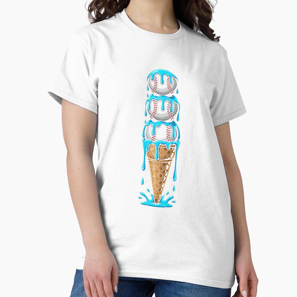 Baseball Ice Cream Watercolor Baseball by facegm