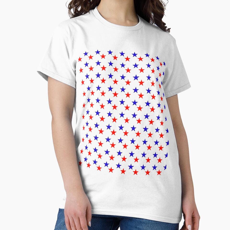 Red & Blue Stars Pattern by artistoutfitter