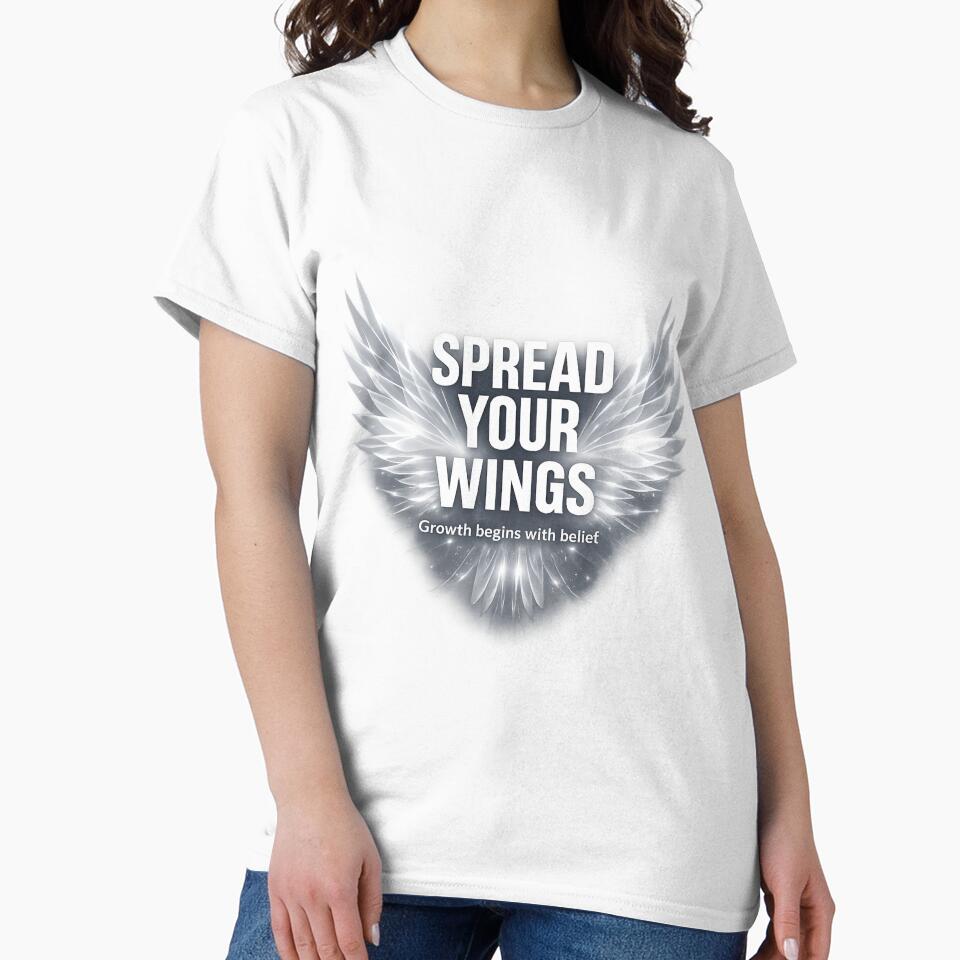 Spread Your Wings – Growth Begins With Belief | Minimal Inspirational Typography by Rehma Wear