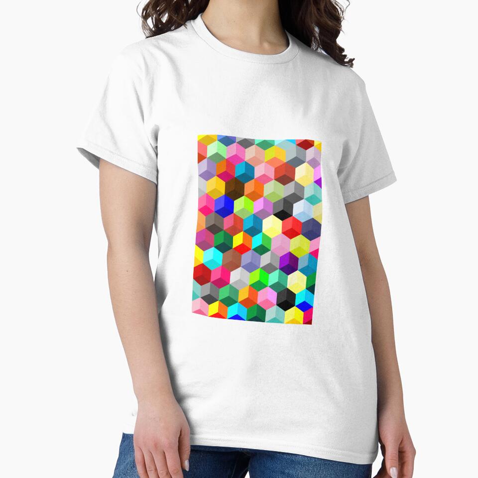 Colorful Hexagonal Pattern-Honeycomb Cubes by Saurabh5814