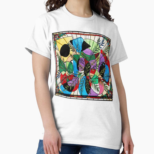 Abstract Collision Botanical stained glass colorful geometric abstract design by SmashingDeals