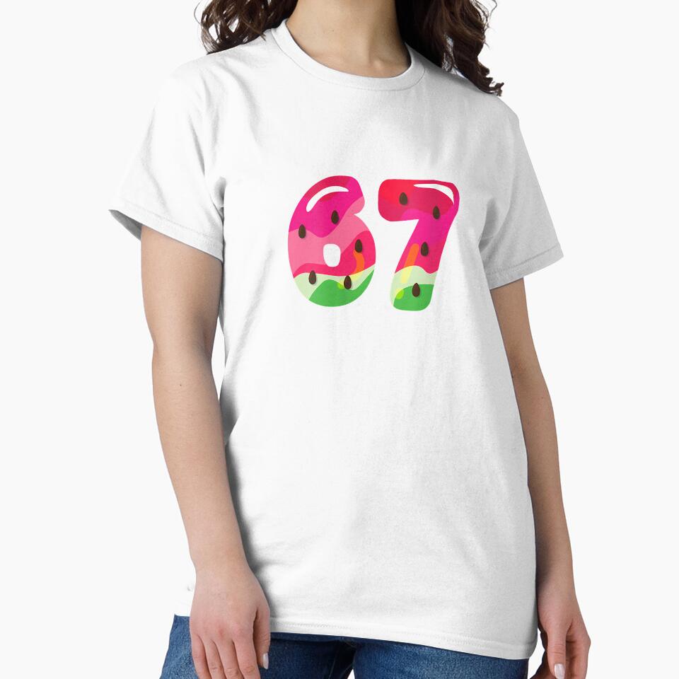 Womens Watermelon 67 Meme Six Seven Slang 67Th Birthday Adult Kids by grumpzara