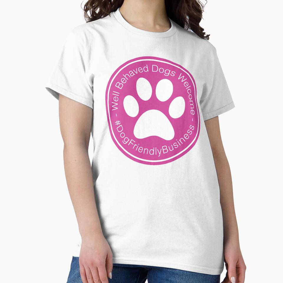 Well Behaved Dogs Welcome Pink Sign - #DogFriendlyBusiness by fireballuke
