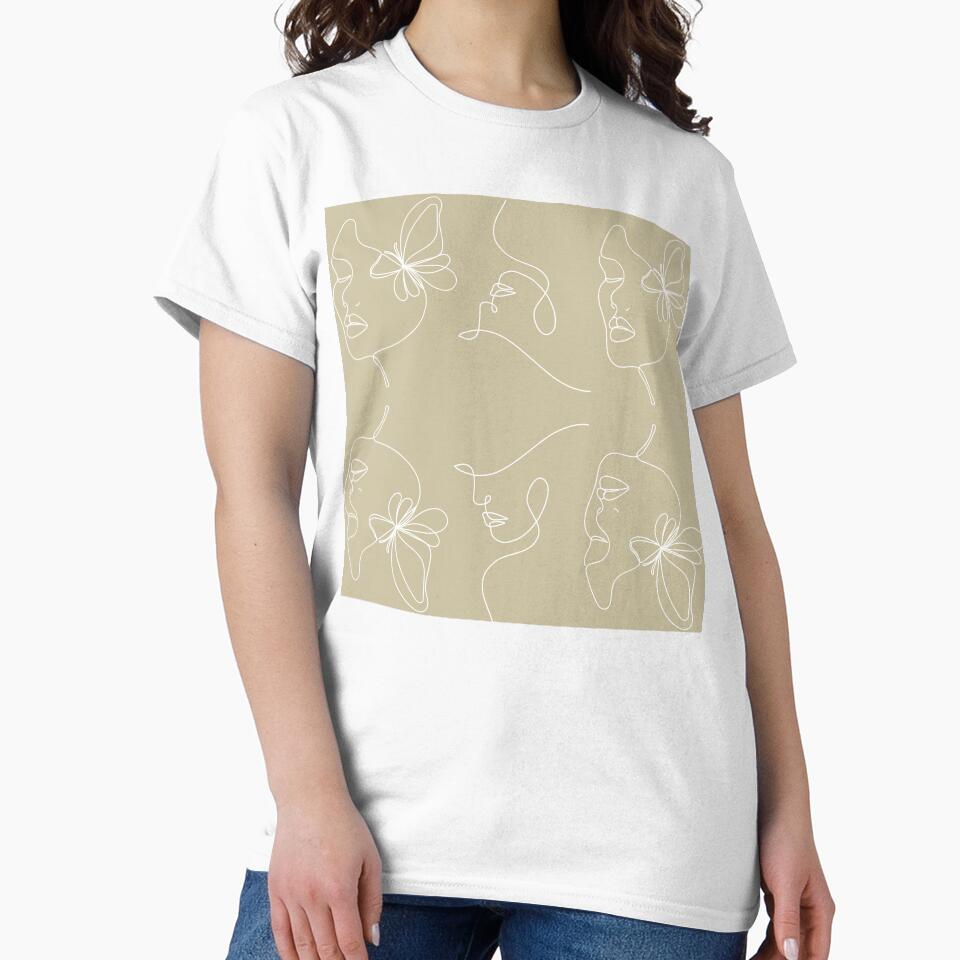 Minimalistic Modern Abstract Line Art Faces Print by Vintage Eclectic Visuals